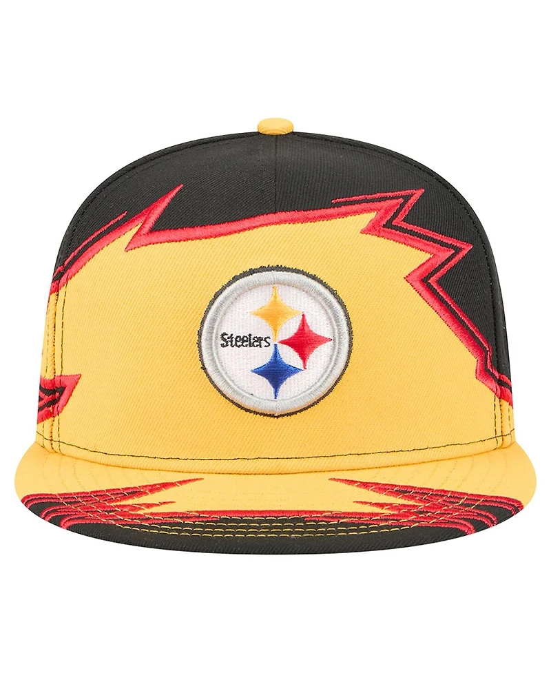 New Era Men's Black/Gold Pittsburgh Steelers Break 59FIFTY Fitted Hat