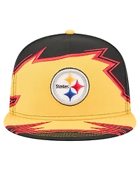 New Era Men's Black/Gold Pittsburgh Steelers Break 59FIFTY Fitted Hat