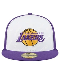 New Era Men's White/Purple Los Angeles Lakers Repeat 59Fifty Fitted Hat