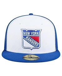 New Era Men's White/Blue York Rangers Repeat Two-Tone 59FIFTY Fitted Hat