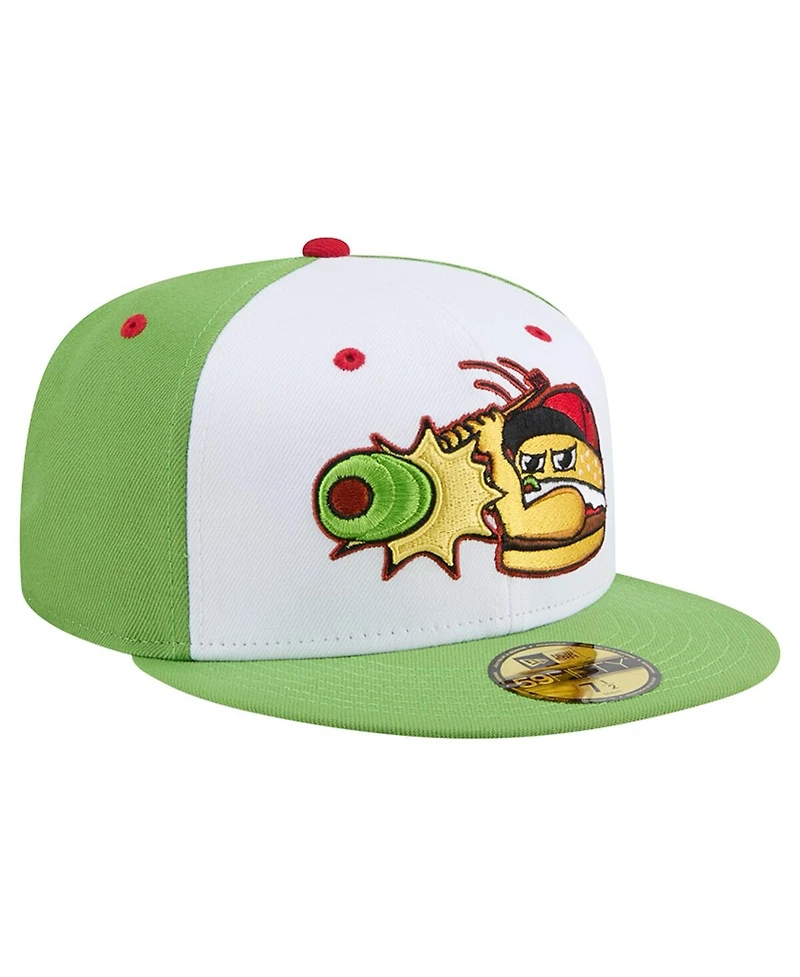 New Era Men's White Lansing Lugnuts Theme Nights 59FIFTY Fitted Hat