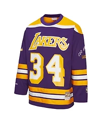 Mitchell & Ness Men's and Women's Shaquille O'Neal Purple Los Angeles Lakers Maxxed Out Fashion Hockey Jersey