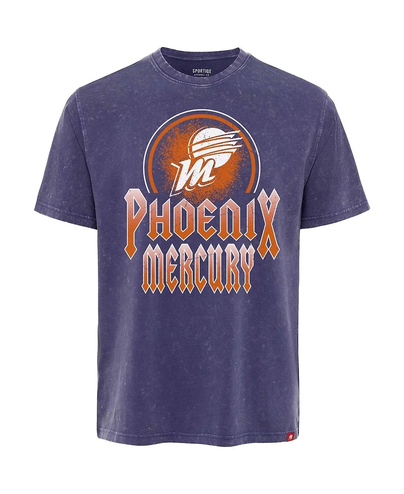 Sportiqe Men's and Women's Purple Phoenix Mercury Rock Roll Collection Angus Mineral Wash Premium T-Shirt