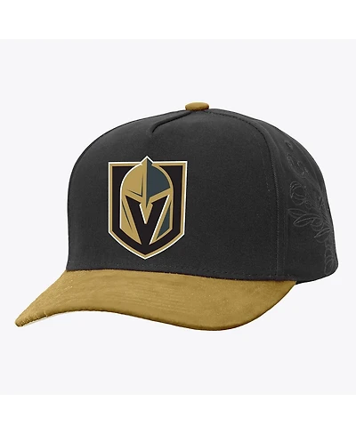 Mitchell & Ness Black/Gold Vegas Golden Knights May Flowers Pro Crown Adjustable Hat