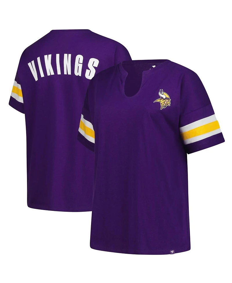 Fanatics Women's Purple Minnesota Vikings Plus Redzone Notch Neck T-Shirt