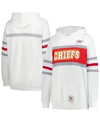 Mitchell & Ness Women's White Kansas City Chiefs Plus Size Head Coach Throwback Pullover Hoodie