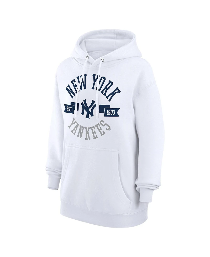 G-iii 4Her by Carl Banks Women's White New York Yankees City Graphic Pullover Hoodie