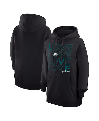 G-iii 4Her by Carl Banks Women's Black Philadelphia Eagles Love Graphic Pullover Hoodie