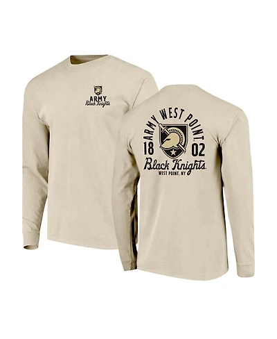 Image One Men's Natural Army Black Knights Comfort Colors Mascot Overlay Long Sleeve T-Shirt