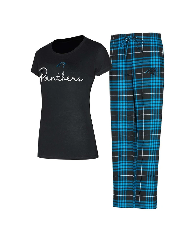 Concepts Sport Women's 2-Piece Carolina Panthers Vector Top and Flannel Pants Sleep Set