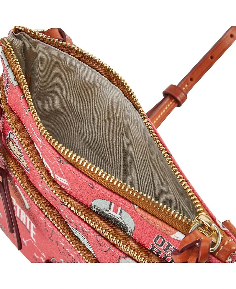 Dooney & Bourke Ohio State Buckeyes Football Halftime Triple Zip Crossbody Bag