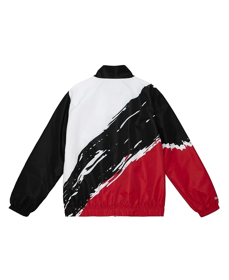 Mitchell & Ness Men's White Chicago Bulls Paintbrush Full-Zip Windbreaker Jacket