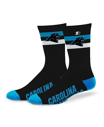 Starter Men's and Women's Carolina Panthers Team Color Two-Stripe Crew Socks