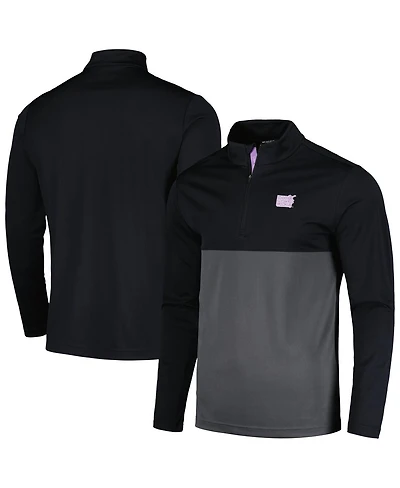 LevelWear Men's Black Nhl 2023 Hockey Fights Cancer Pursue Logo Quarter-Zip T-Shirt