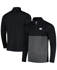 LevelWear Men's Black Nhl 2023 Hockey Fights Cancer Pursue Logo Quarter-Zip T-Shirt