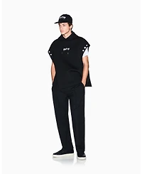 A|X Armani Exchange Men's Night Lab Sleeveless Scuba with Grommets Sweatshirt
