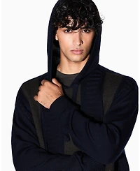 A|X Armani Exchange Men's Wool Color Block with Hood Sweater