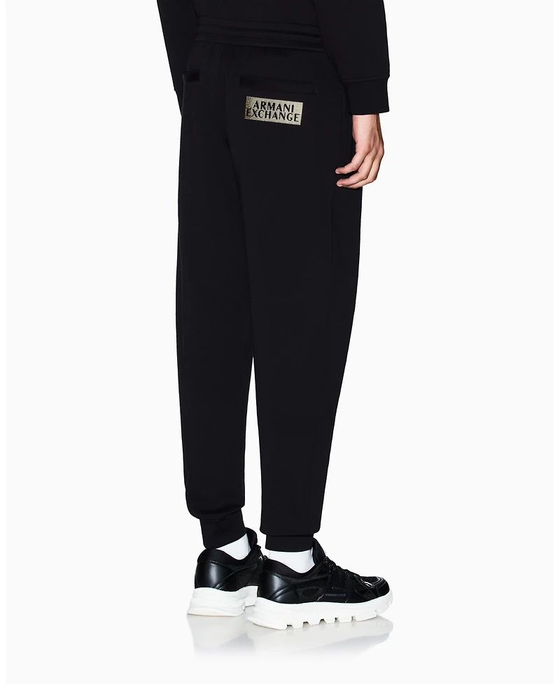 A|X Armani Exchange Men's Gold Logo Fleece Jogger