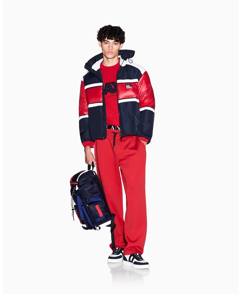 A|X Armani Exchange Men's Logo Quilted Crewneck Sweatshirt
