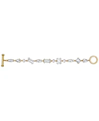 Guess Epoxy Glass Stone Silver and Gold-Tone Toggle Bracelet