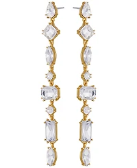 Guess Epoxy Glass Stone Silver and Gold-Tone Drop Earrings