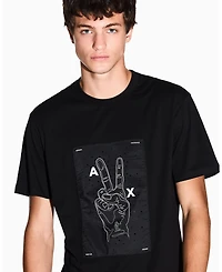 A|X Armani Exchange Men's Night Lab Peace Sign Embellished T-Shirt