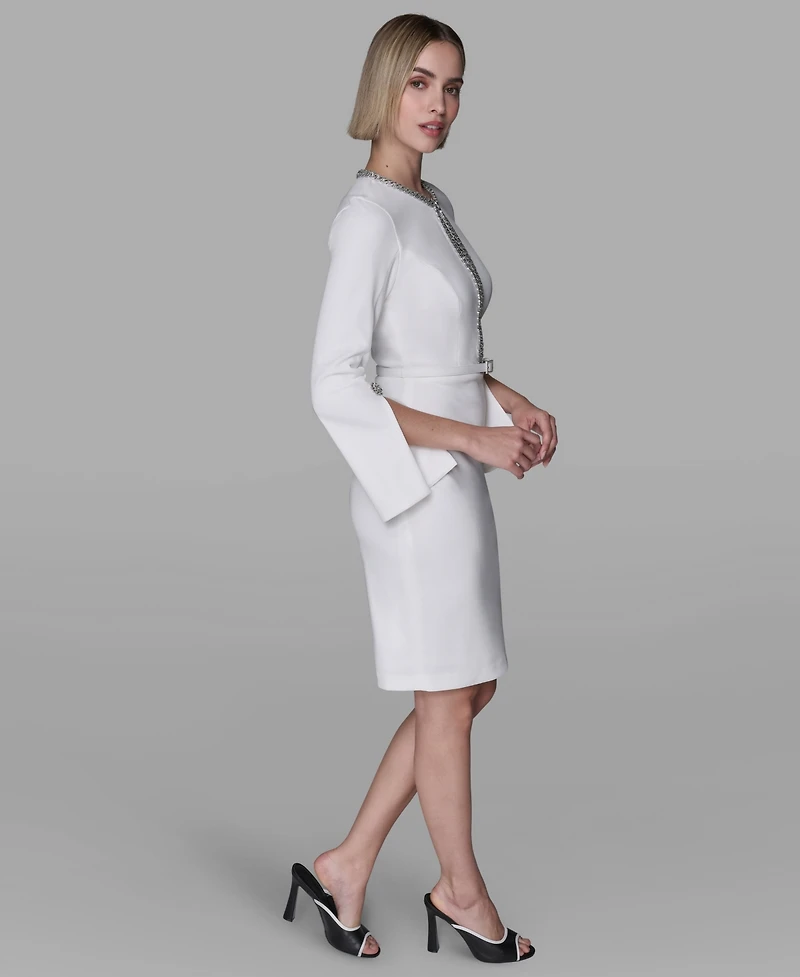 Karl Lagerfeld Paris Women's Chain Trim Sheath Dress