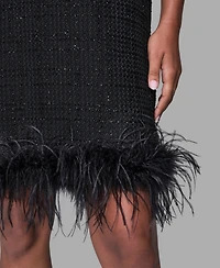 Karl Lagerfeld Paris Women's V-Neck Embellished Shift Dress