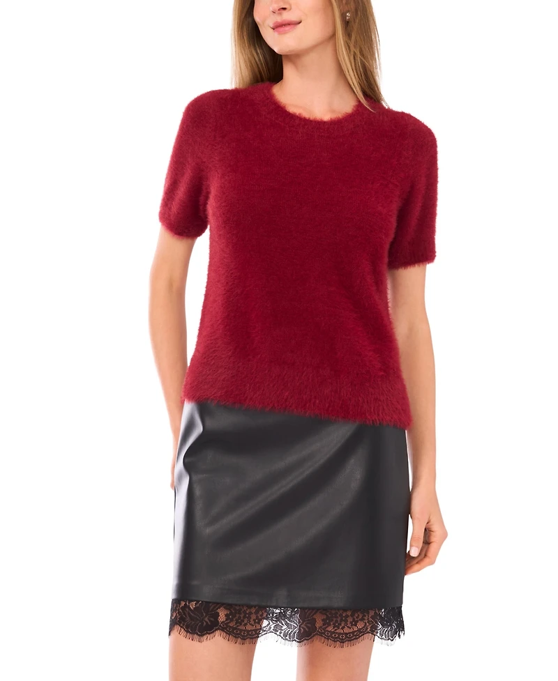 Vince Camuto Women's Short Sleeve Crew Neck Top