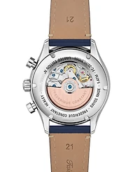 Frederique Constant Men's Vintage Rally Healey Chronograph Navy Leather Strap Watch, 42mm