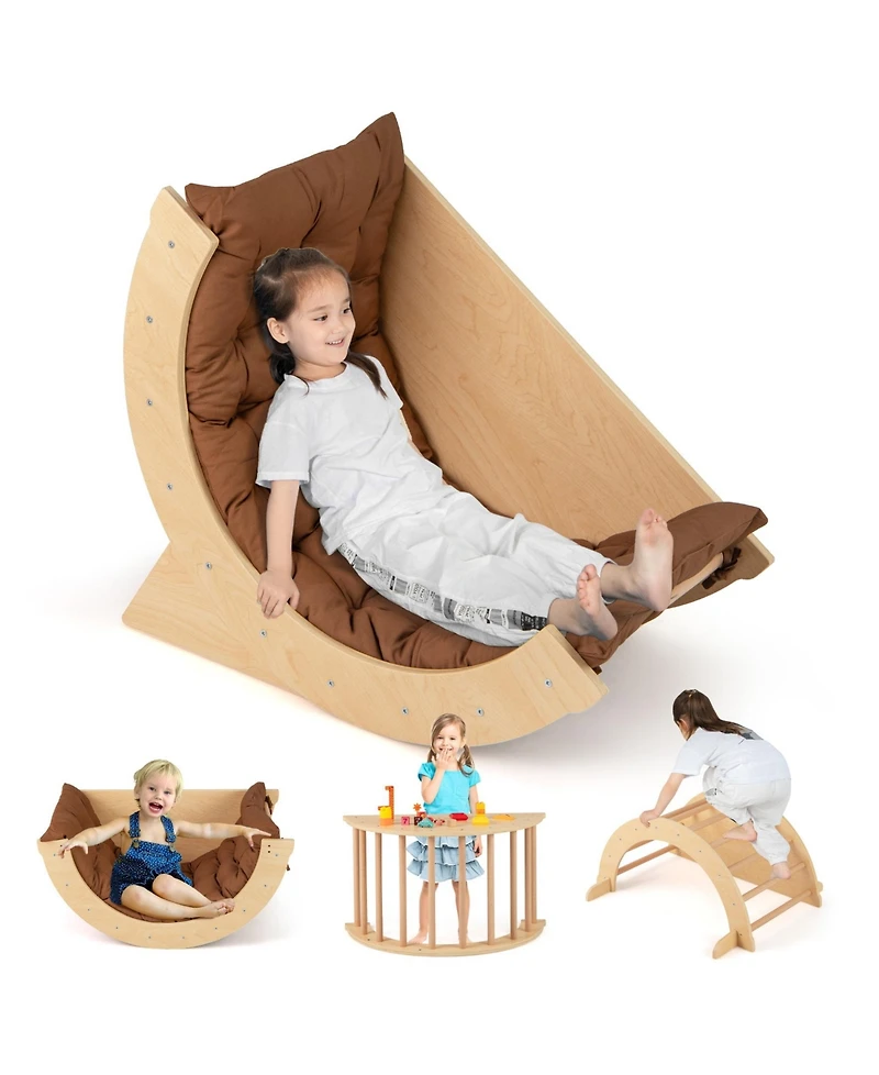 Sugift Kids Climbing Arch with Cushion Montessori Arch Climber/Rocker for Toddlers