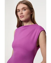 Karen Millen Women's Scuba Drama Ruffle Hem Woven Maxi Dress