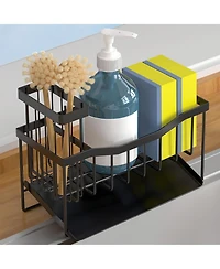 Cheer Collection Stainless Steel Sink Caddy – Sponge and Brush Holder with Self-Draining Tray