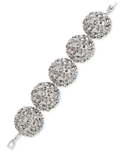 Givenchy Glass Stone Silver-Tone Drama Cluster Flex Bracelet
