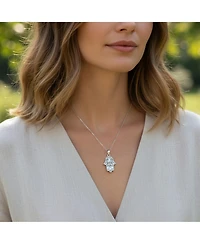 Bling Jewelry Yoga Delicate Filigree Swirl Amulet Talisman Fatima Hand Of God Hamsa Pendant Necklace Sterling Silver