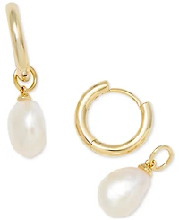 Kendra Scott Freshwater Cultured Pearl 14K Gold Plated Over Brass Willa Huggie Earrings