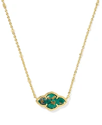 Kendra Scott Veined Green Malachite 14K Gold Plated Over Brass Abbie Pendant Necklace