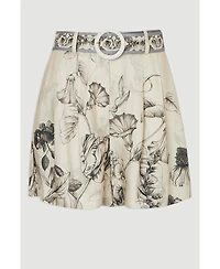 Karen Millen Women's Placed Print Short With Belt