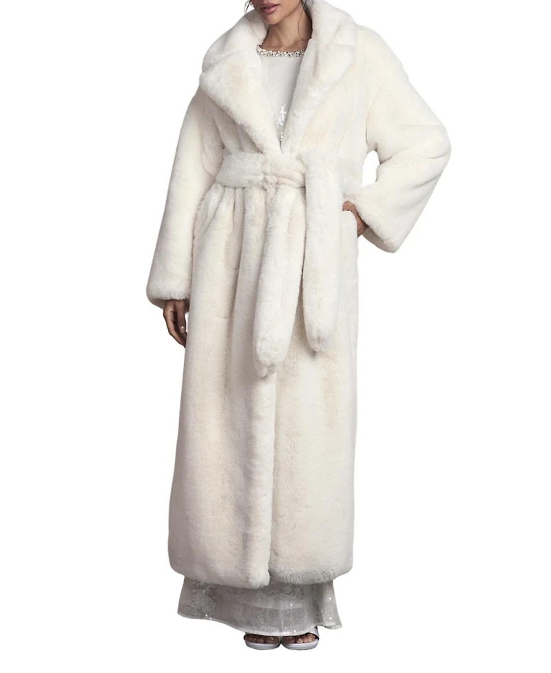 Coast Women's Occasion Belted Longline Fur Coat