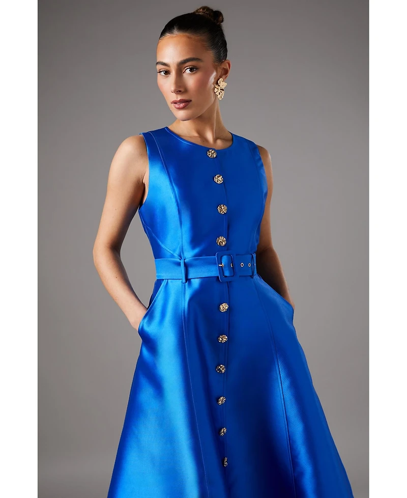 Coast Women's Button Through Belted Prom Dress