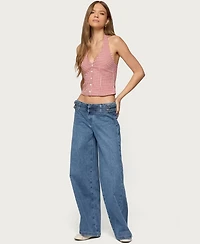 Edikted Women's Livia Double Belt Low Rise Jeans