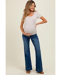 Pinkblush Maternity Navy Blue Wide Hem Flare Jeans