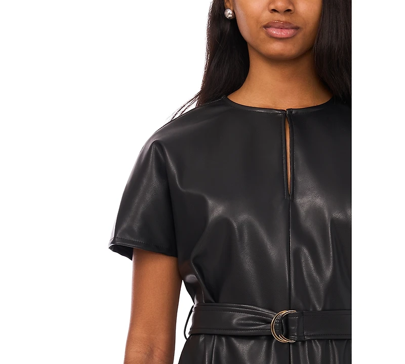 Msk Women's Dolman Sleeve Belted Dress
