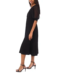 Msk Women's V-Neck Twist Front Midi Dress