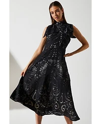 Coast Women's Bow Sleeve Jacquard Dress