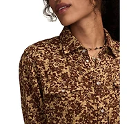 Lucky Brand Women's Printed Western Button Down Top