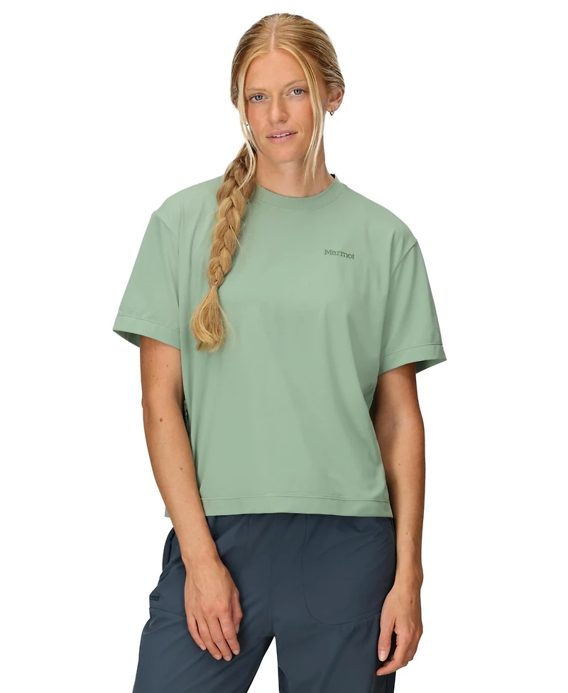 Marmot Women's Air Exchange Upf 50 Crew Short Sleeve Ribbed Collar T-Shirts