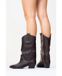 Forever & Always Shoes Teodora Leather Block Heel Boot (Women)