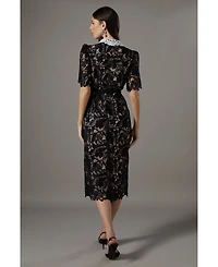 Coast Women's Short Sleeve Lace Shirt Dress