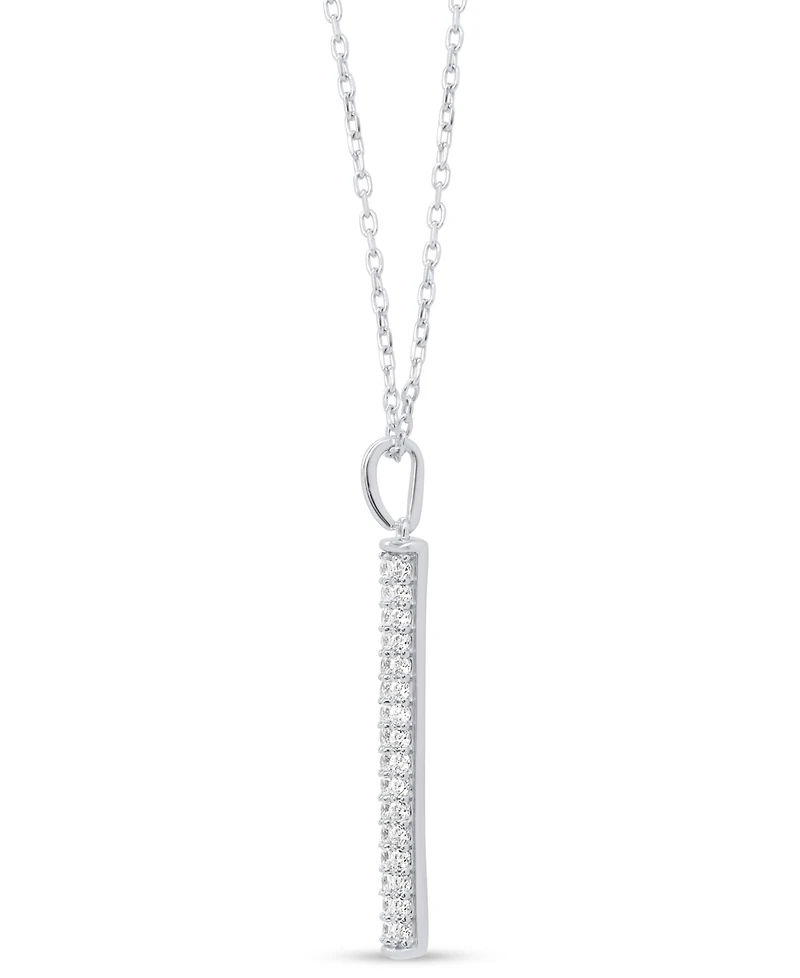Macy's White Diamond Pendant Necklace (1/2 ct. t.w.) in Sterling Silver